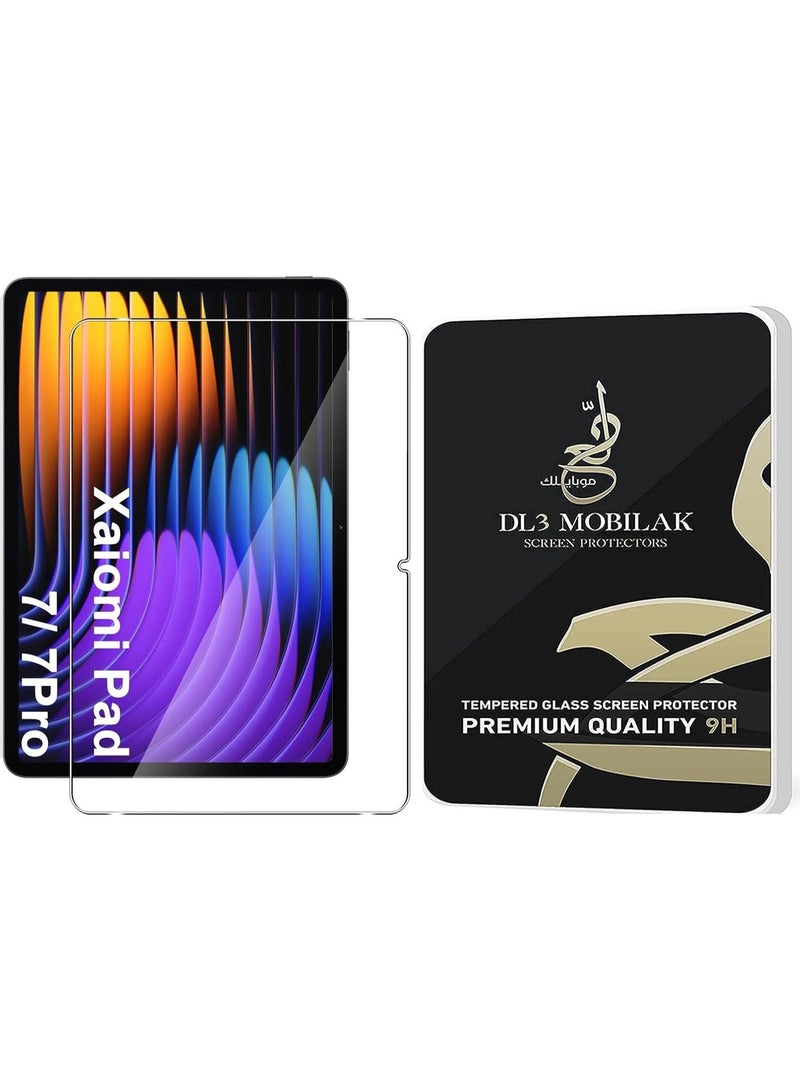 دل 3 موبايلك واقي شاشة متوافق مع جهاز Xiaomi Pad 7 Pro/Xiaomi Pad 7، واقي شاشة من الزجاج المقوى [مضاد للتوهج] [تغطية كاملة عالية الدقة] [سهل التركيب] [صلابة 9H] [حساس للمس] - Image 1